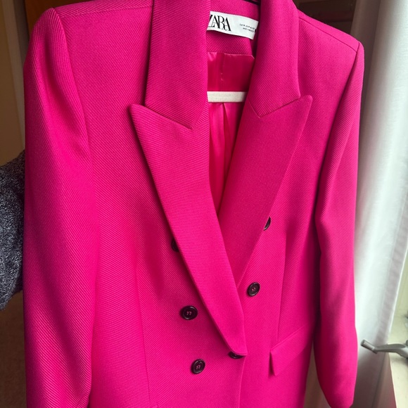 Stunning Bright Fuschia Zara Long Blazer - Picture 9 of 9